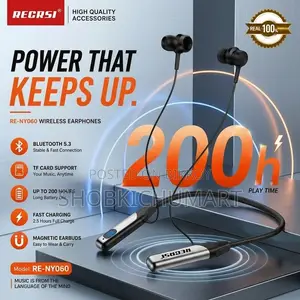 RECRSI RE-NY060 Wireless Neckband Earphones (200 Hours Play Time)