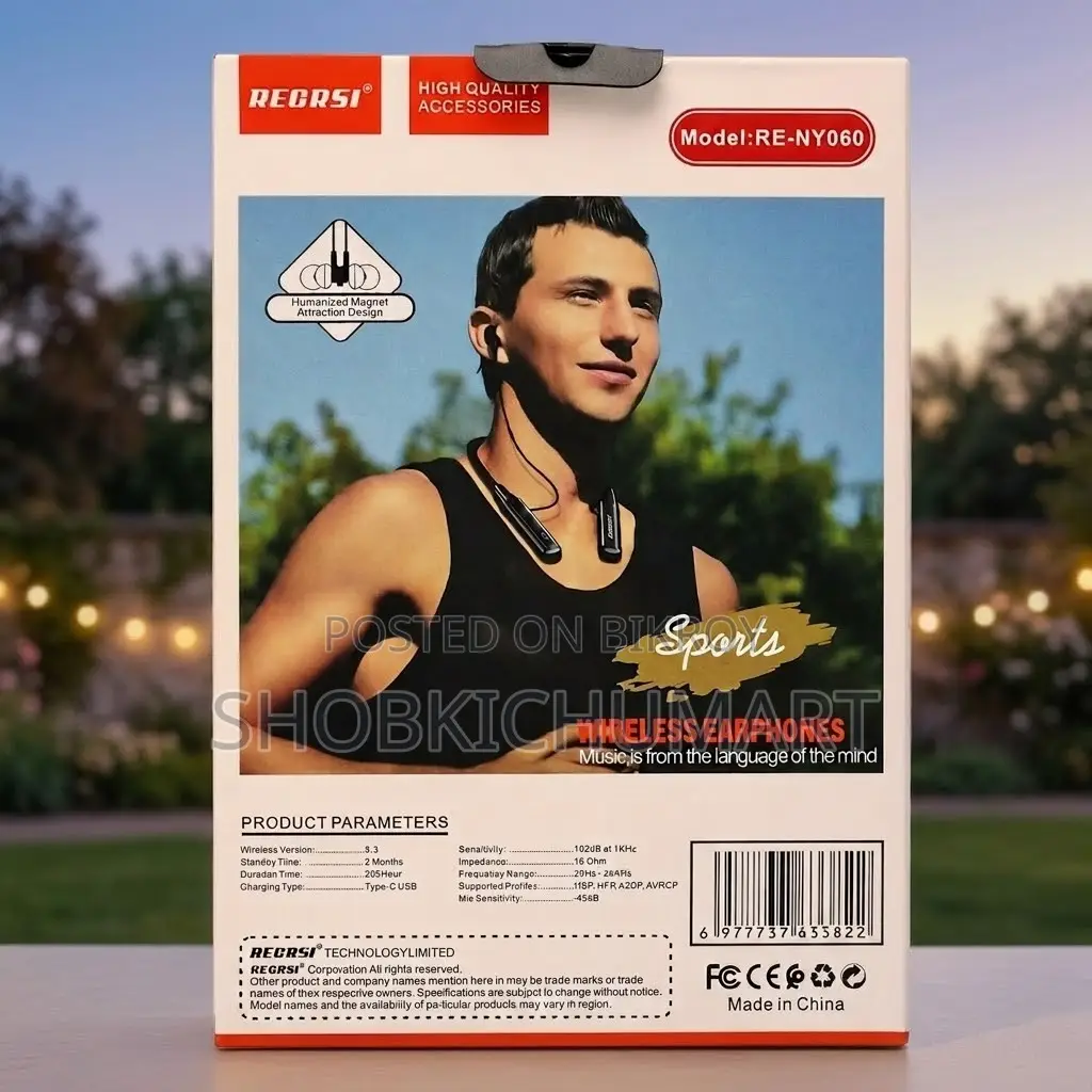 RECRSI RE-NY060 Wireless Neckband Earphones (200 Hours Play Time)