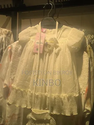 Gorgeous Off-White Baby Girl Frock With Pearl Bow & Cute Matching Bag