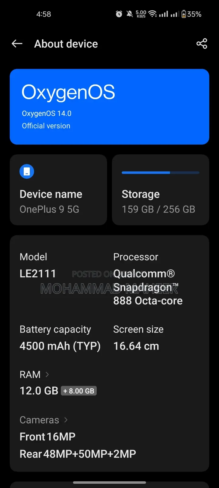 OnePlus 9 256 GB Gray