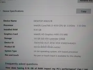 Desktop Computer 8GB Intel Core i3 SSD 128GB