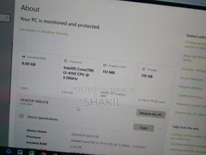 Desktop Computer 8GB Intel Core i3 SSD 128GB