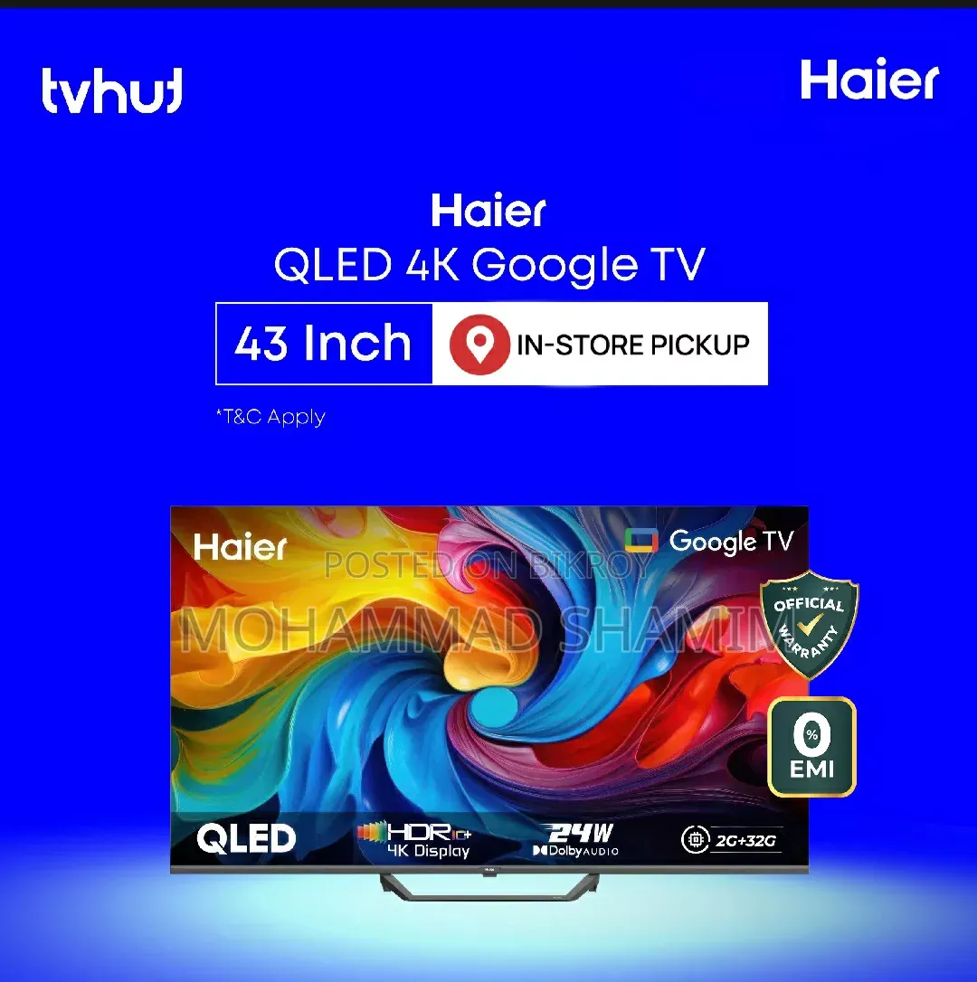 Haier Google TV 43, 4K S80 Series Used for Four Months F