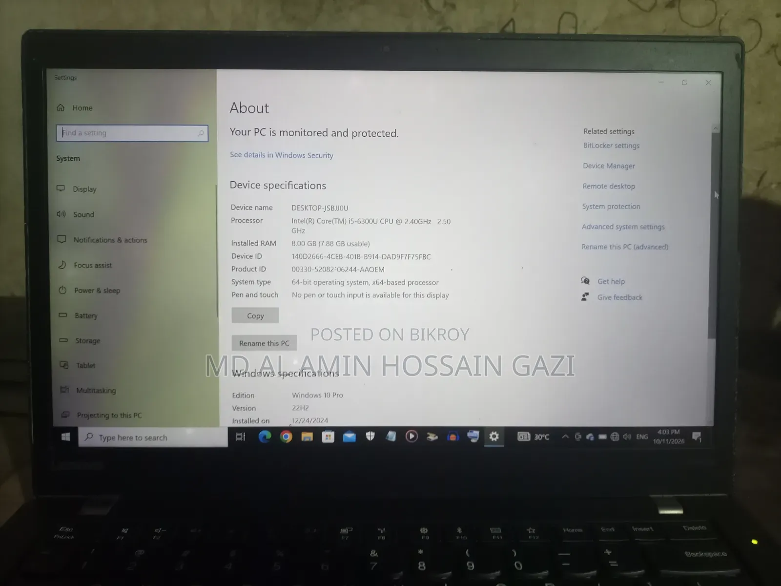 Laptop Lenovo ThinkPad T470s 8GB Intel Core i5 SSD 256GB
