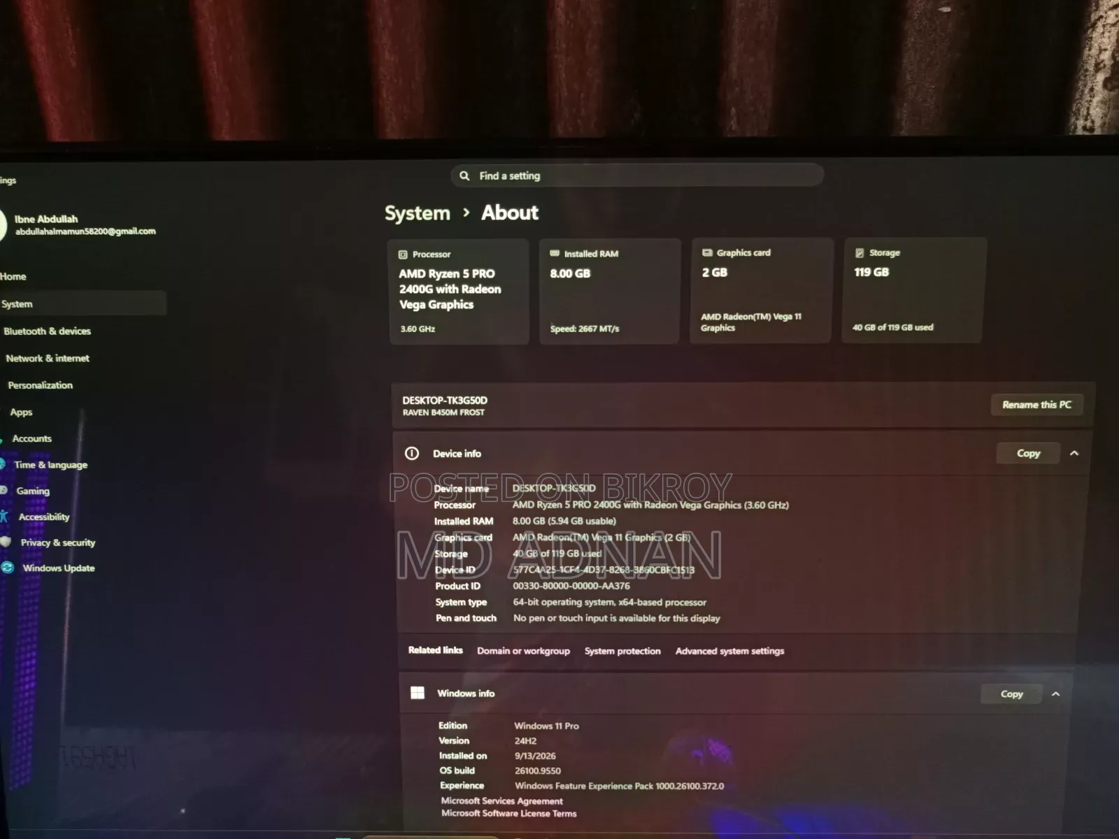 Desktop Computer 8GB AMD Ryzen 5 SSD 128GB
