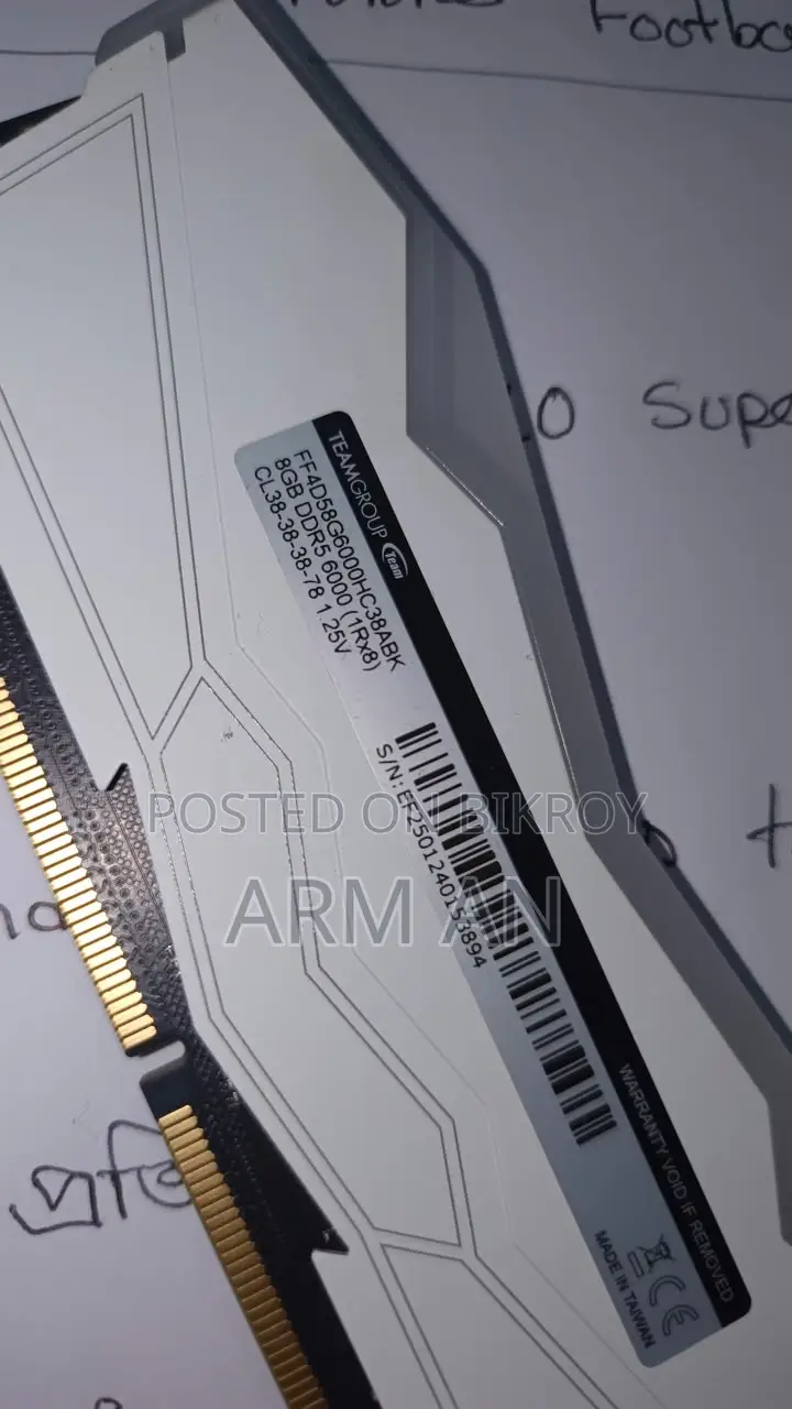 Teamgroup T-Force Delta RGB 8GB DDR5 6000MHz White RAM