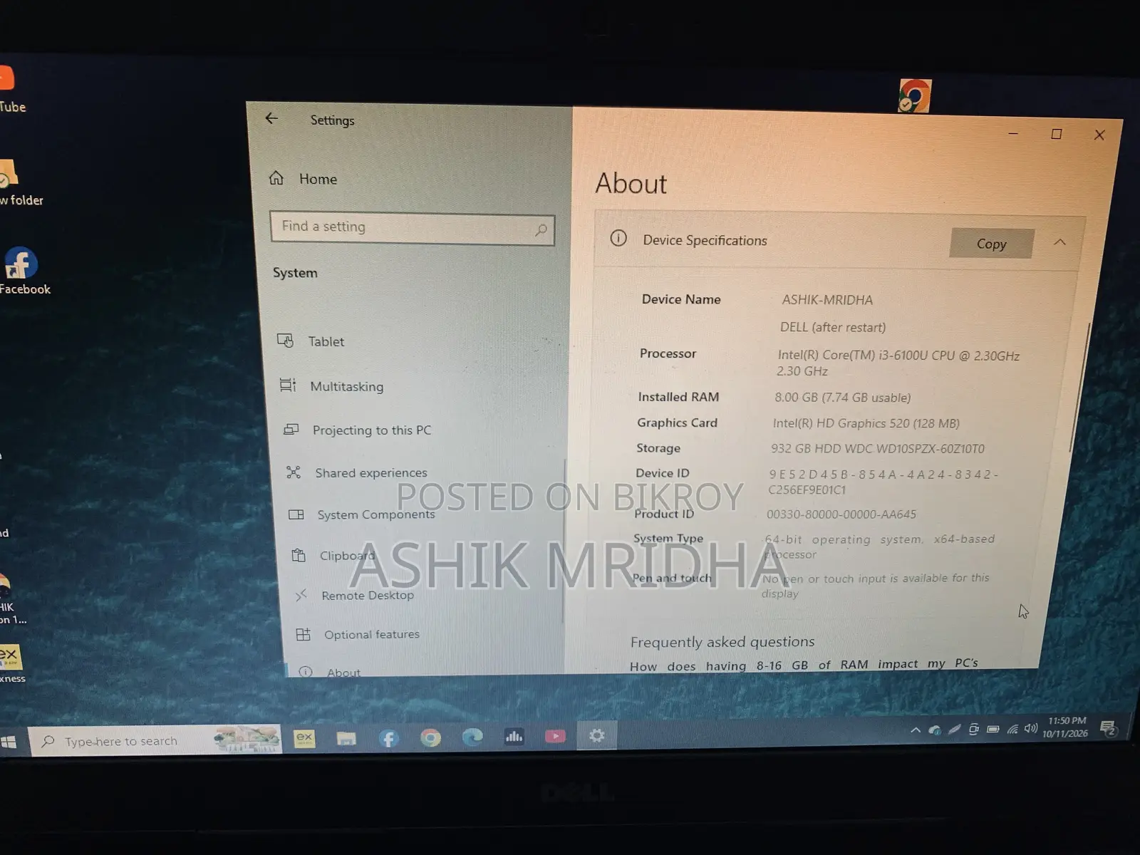 Laptop Dell Latitude 14 3470 8GB Intel Core i3 HDD 1T