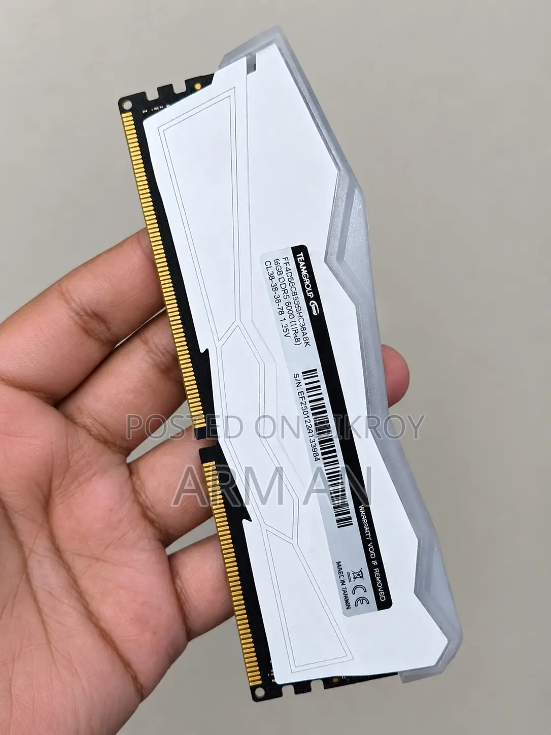 Teamgroup T-Force Delta RGB 8gb Ddr5 6000mhz White Ram