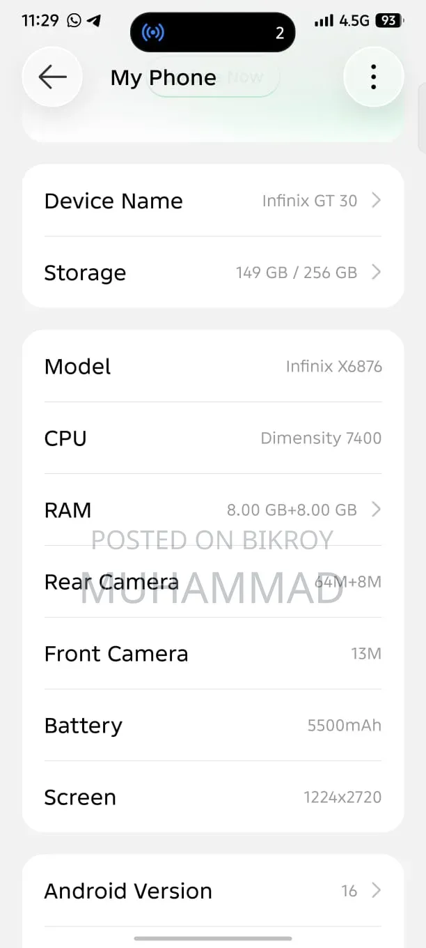 Infinix GT 30 5G 256 GB Black