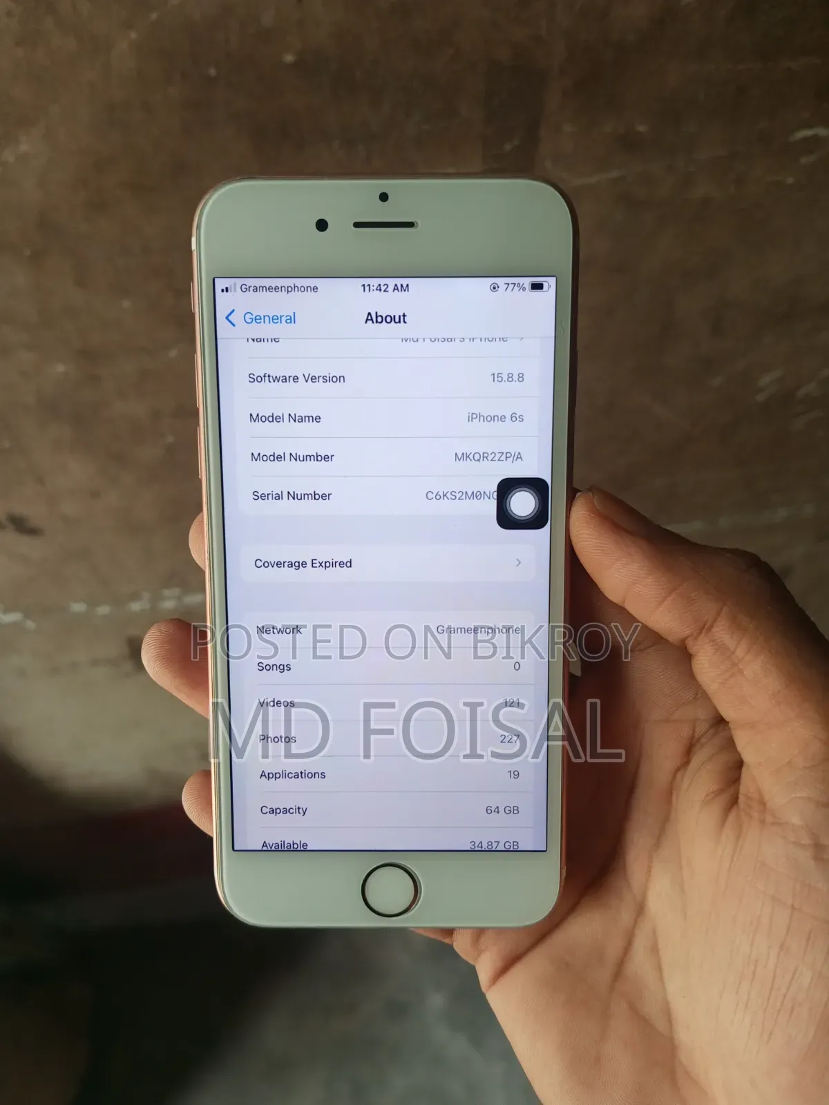 Apple iPhone 6s 64 GB Rose Gold
