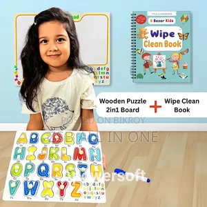 Kids Alphabet Puzzle Wipe Board and Book Combo