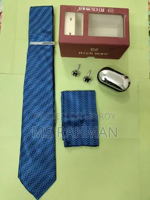 Unique, Color & Designed Reputed "Rich Man" Brand Tie, Tie Clip, Cups