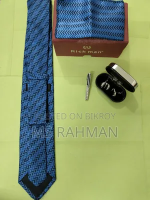 Unique, Color & Designed Reputed "Rich Man" Brand Tie, Tie Clip, Cups