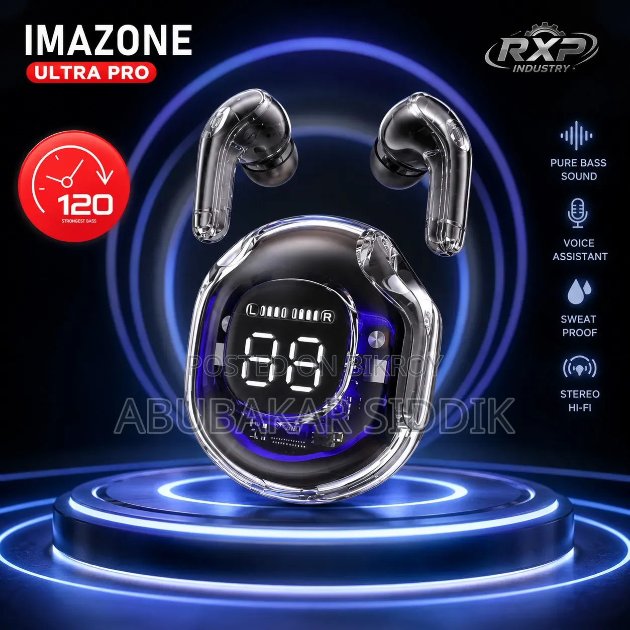 IMAZONE Ultra Pro True Wireless Bluetooth Earbuds With LED Display