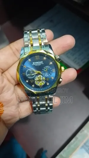 Brand New BINBOND Stylish Blue & Gold Watch With Box