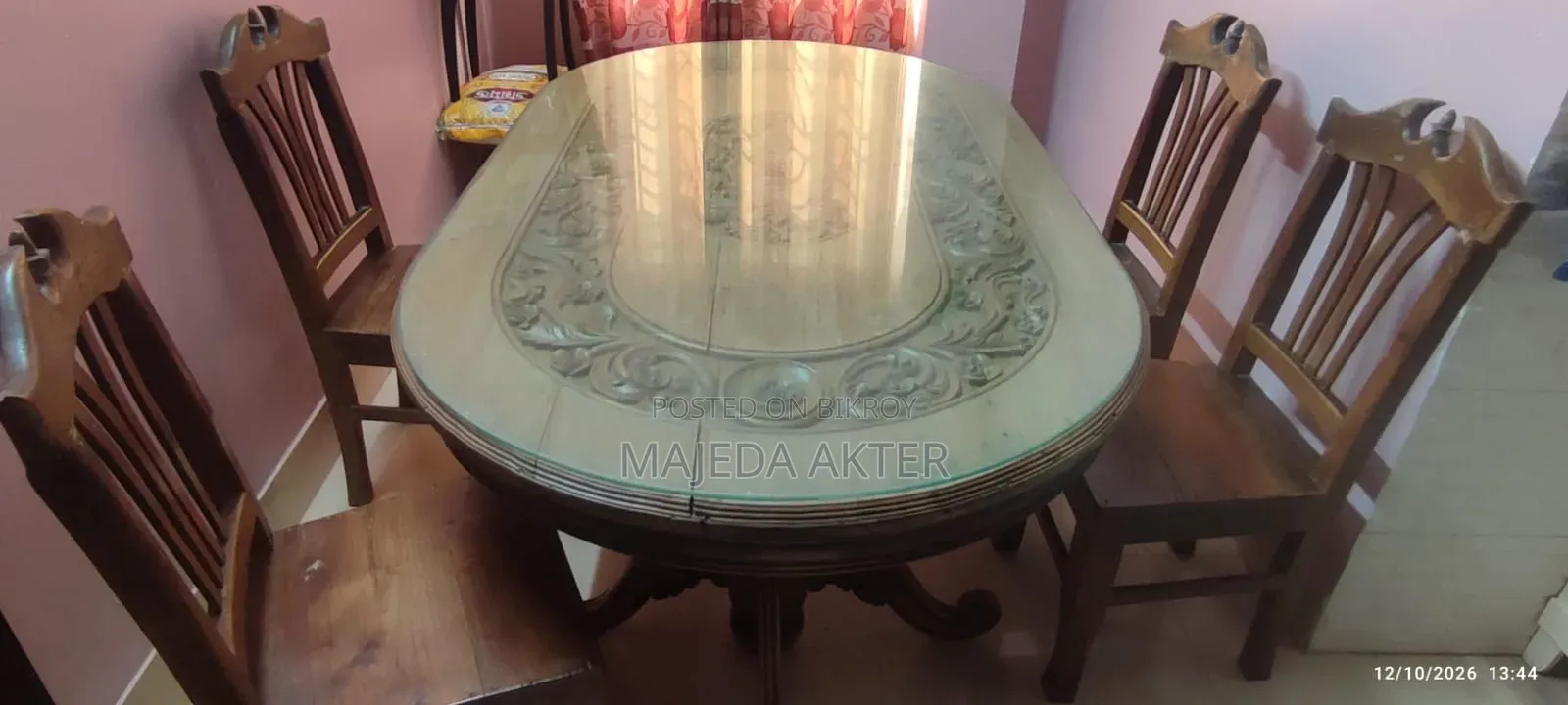 সেগুন কাঠের ডিনার টেবিল সেট