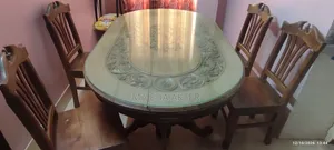 সেগুন কাঠের ডিনার টেবিল সেট