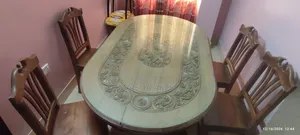 সেগুন কাঠের ডিনার টেবিল সেট