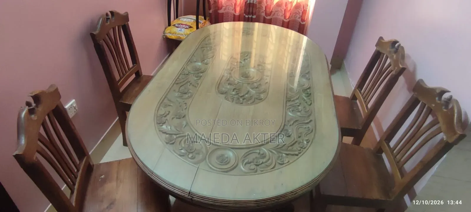 সেগুন কাঠের ডিনার টেবিল সেট