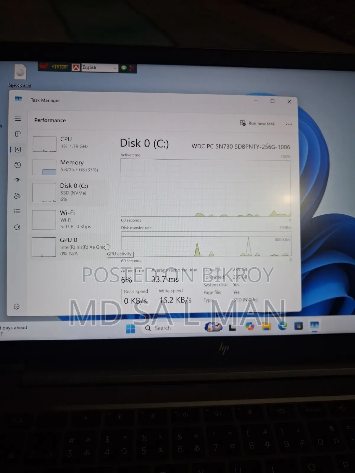 Laptop HP ZBook 14 16GB Intel Core i5 SSD 256GB