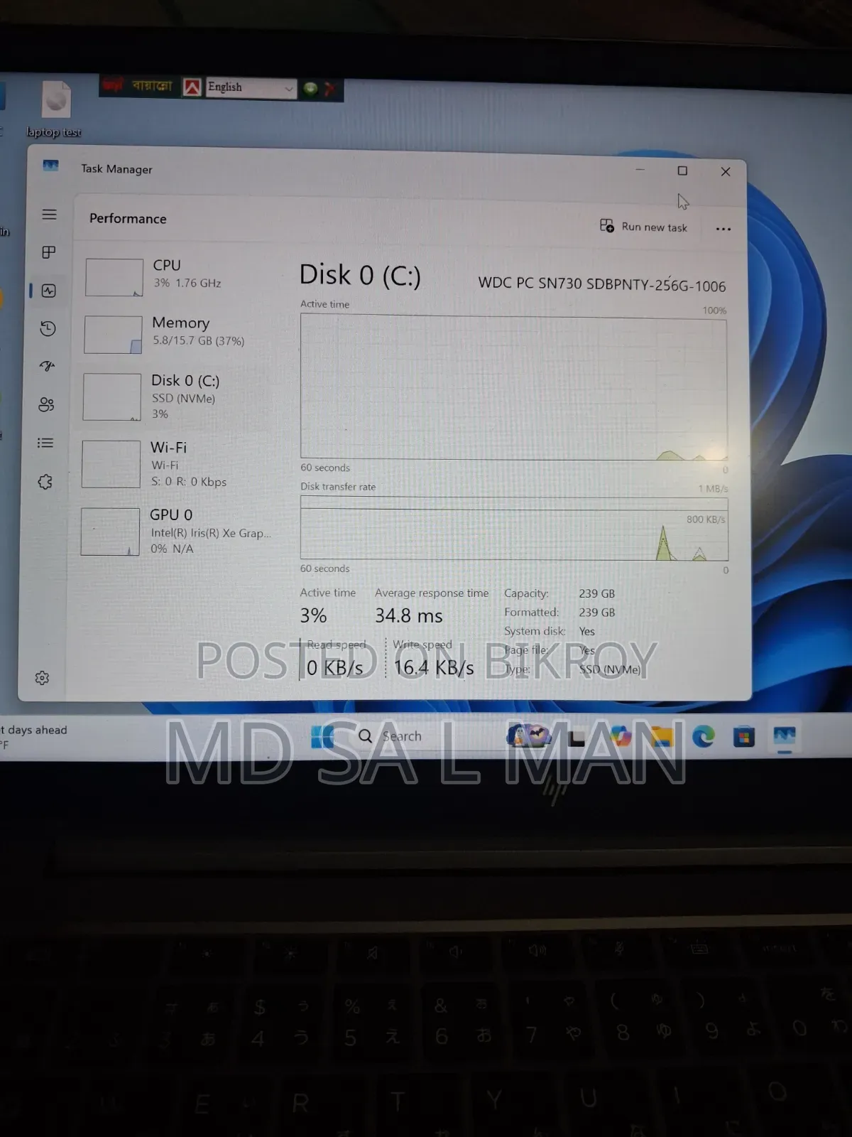 Laptop HP ZBook 14 16GB Intel Core i5 SSD 256GB