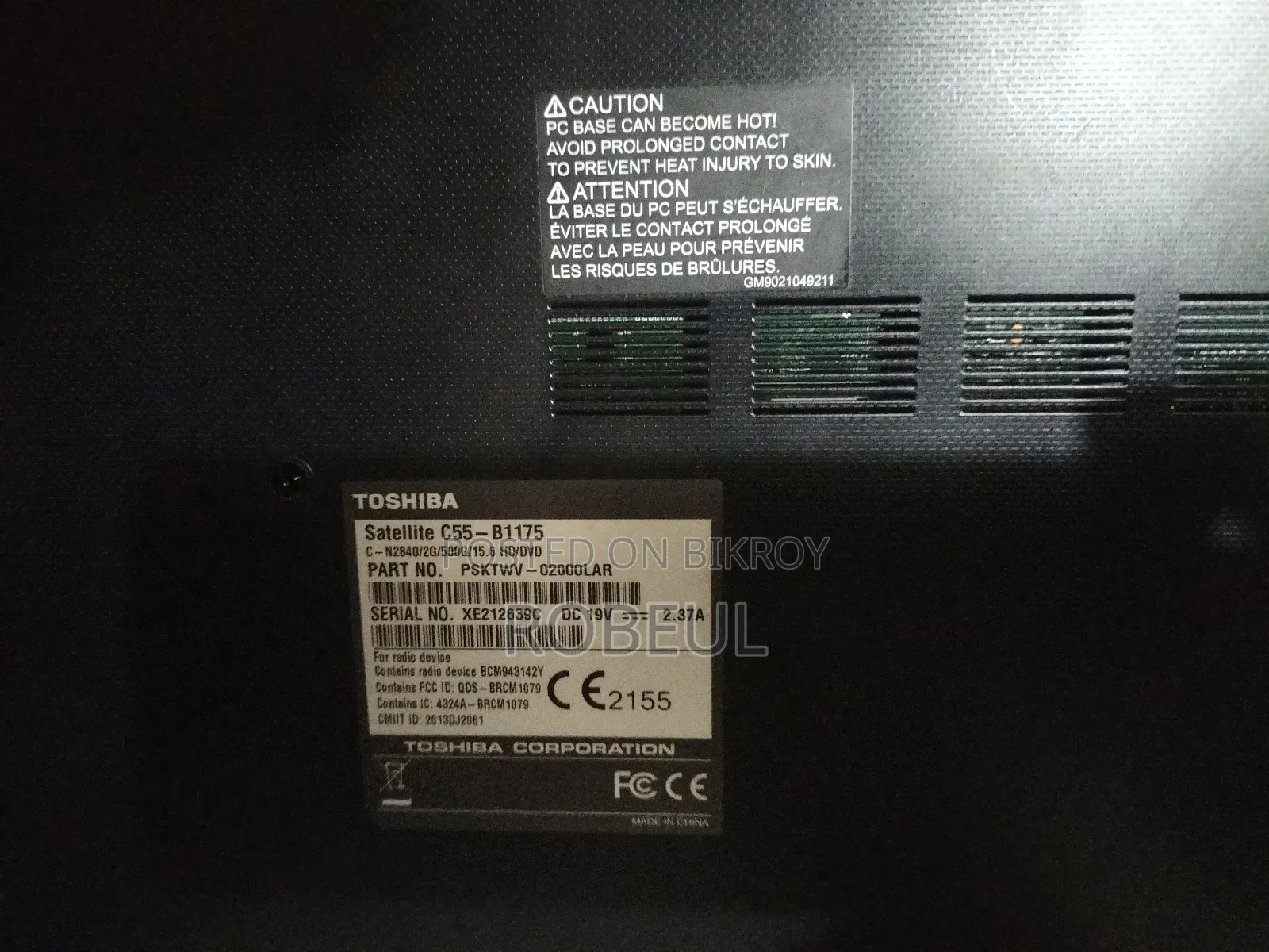 Laptop Toshiba Satellite C55 8GB Intel Celeron SSD 128GB