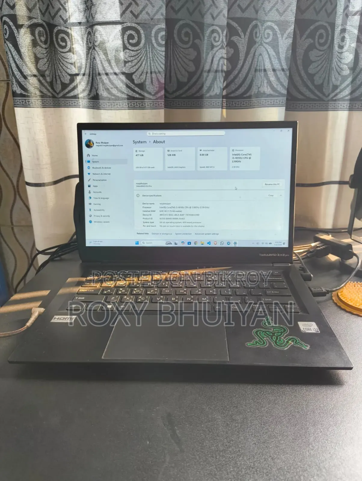 ল্যাপটপ 8GB Intel Core i3 SSD 512GB