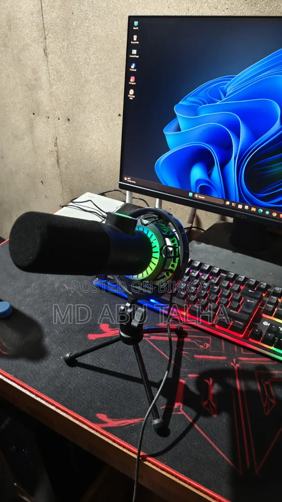 FIFINE K658 RGB USB Dynamic Gaming Microphone — Fresh Condition