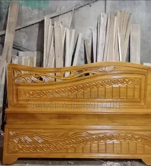 Akashe Wooden Bed Made with 2.5" Thick Wood for Sale