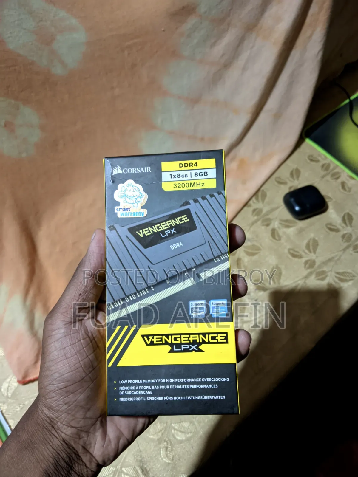 আমি Corsair Vengeance LPX 8GB 3200MHz DDR4 ডেস্কটপ র‍্যাম বিক্রি করব প্রায় নির্ধারিত দাম