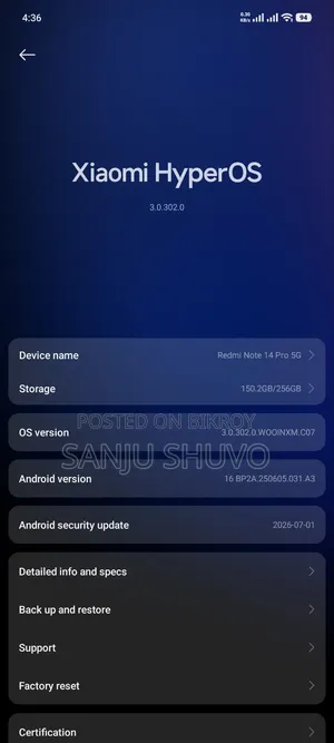 Xiaomi Redmi Note 14 Pro 5G 256 GB Bronze