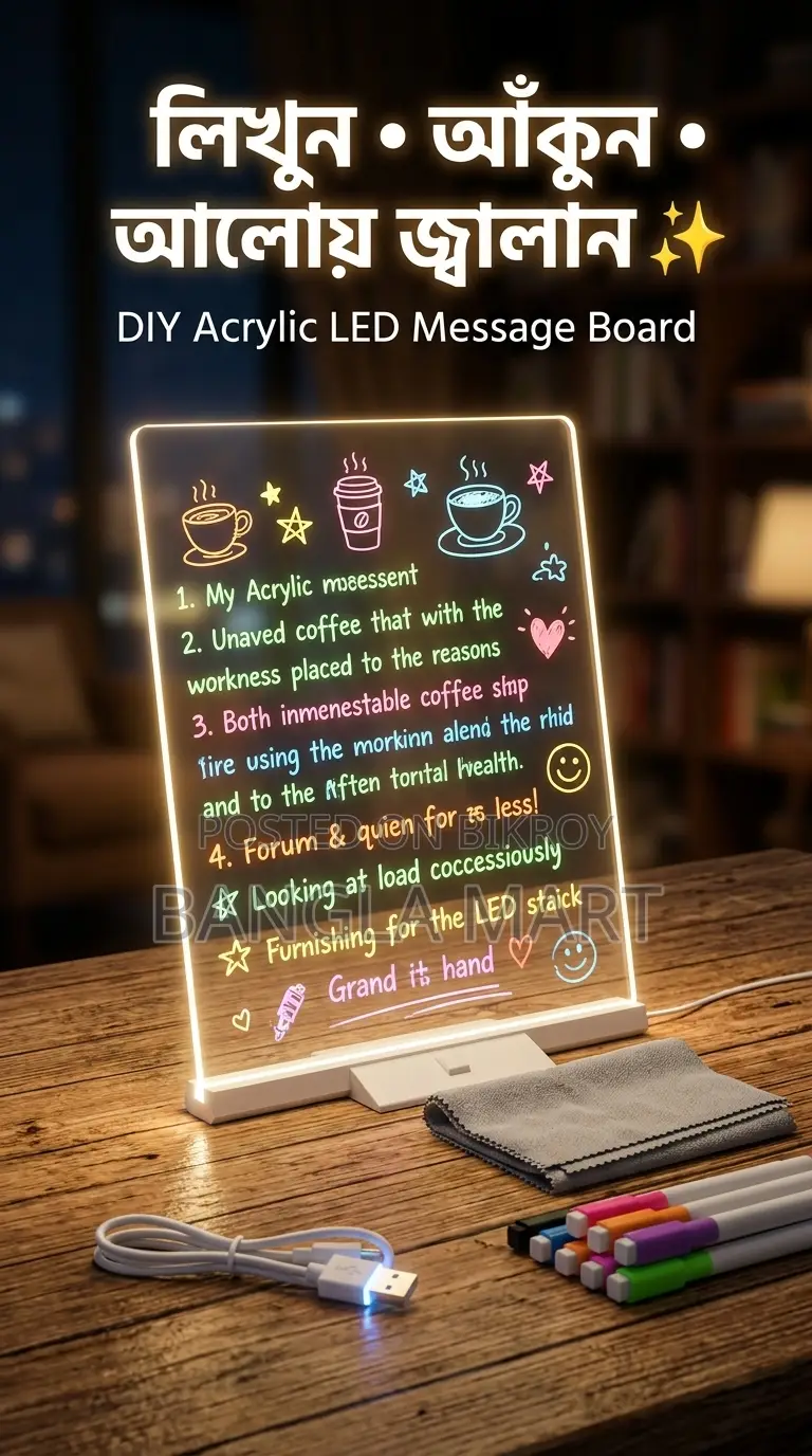 “লিখুন আর আলোয় জ্বালান! DIY Acrylic LED Message Board ”