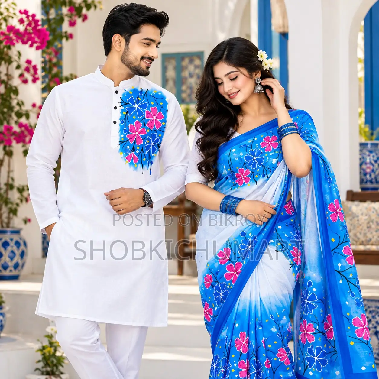 Matching Couple Panjabi & Saree Combo Set