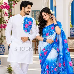 Matching Couple Panjabi & Saree Combo Set