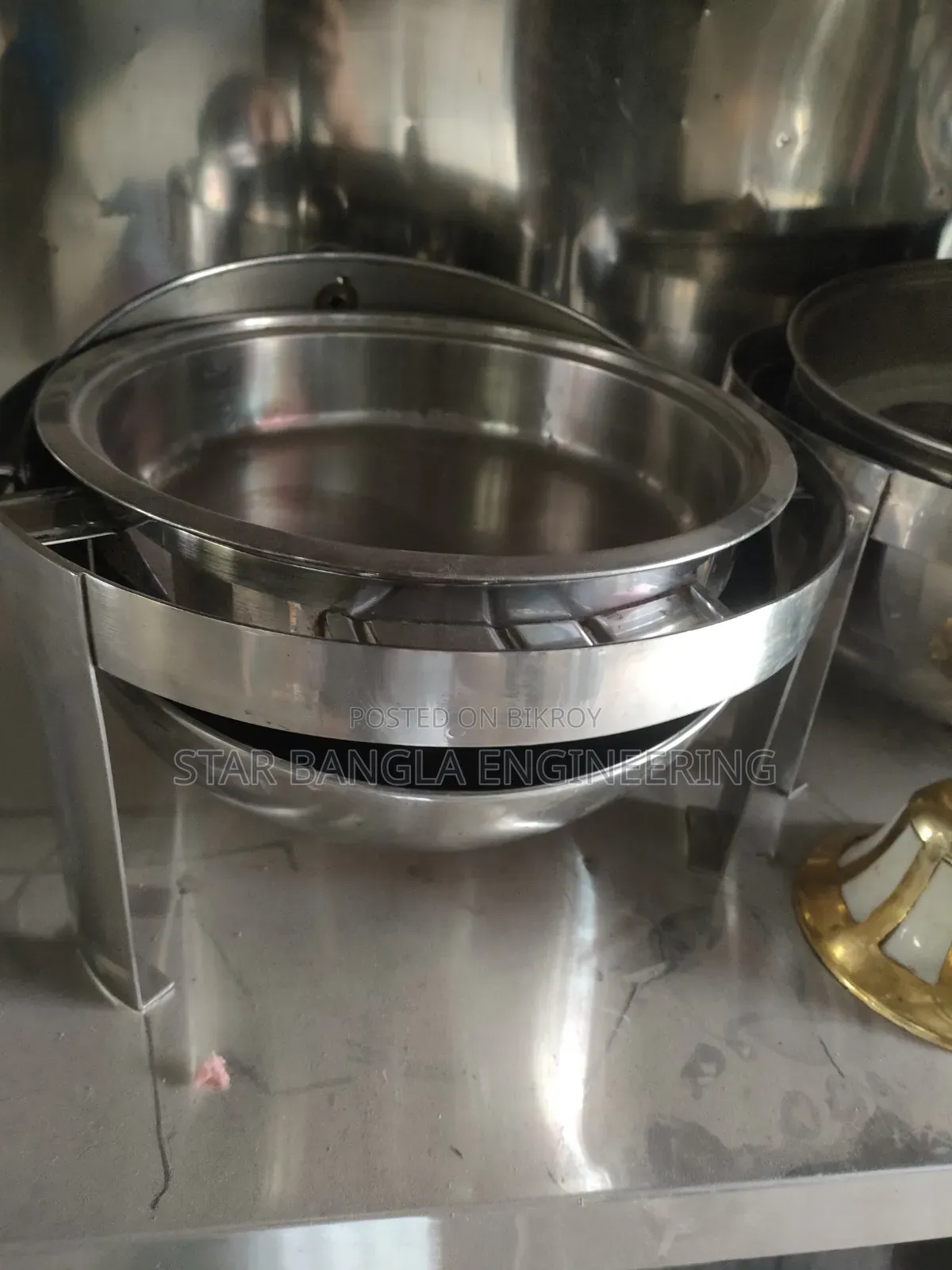 stainless steel round roll-top chafing dish
