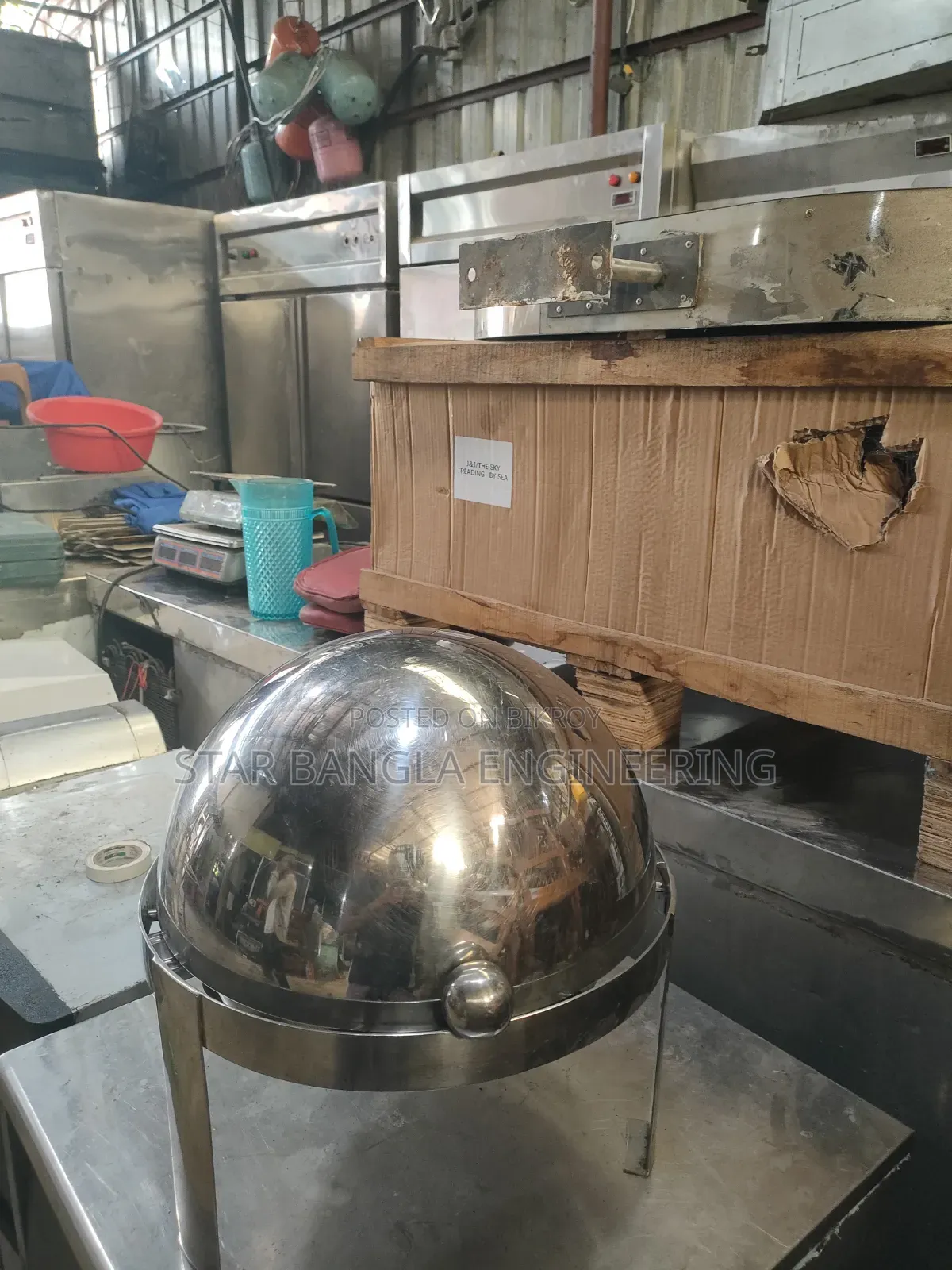stainless steel round roll-top chafing dish