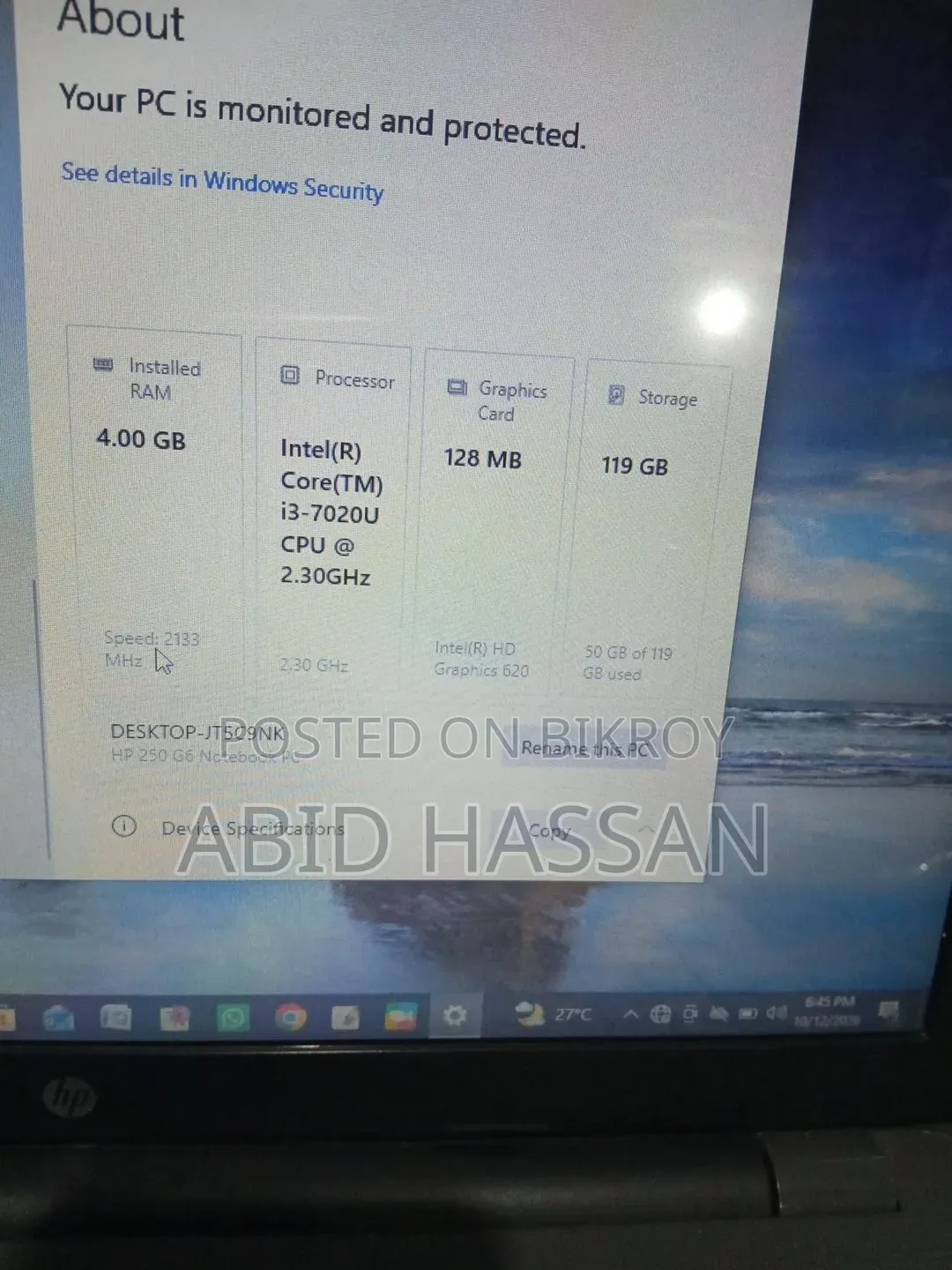 Laptop HP 14S 4GB Intel Core i7 HDD 128GB