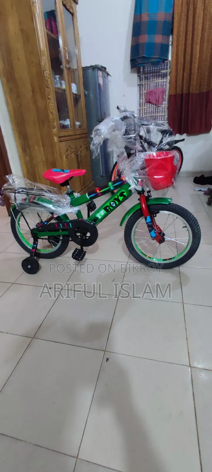১৬" সাইকেল সবুজ রঙ ৪+৮ বছর