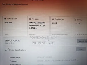 Laptop Dell Inspiron 15 3000 8GB Intel Core i5 SSD 128GB