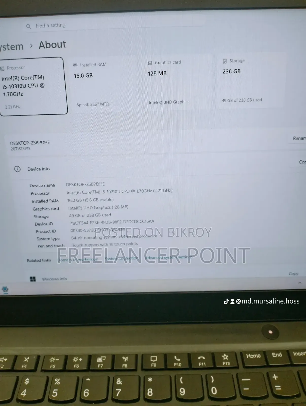 Laptop Lenovo ThinkPad T14s Gen 1 16GB Intel Core i5 SSD 256GB