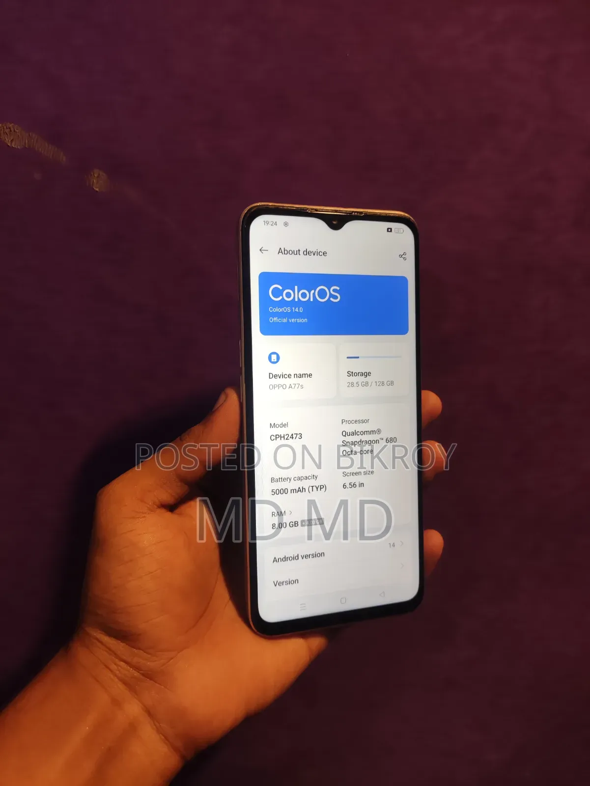 Oppo A77s 128 GB Orange