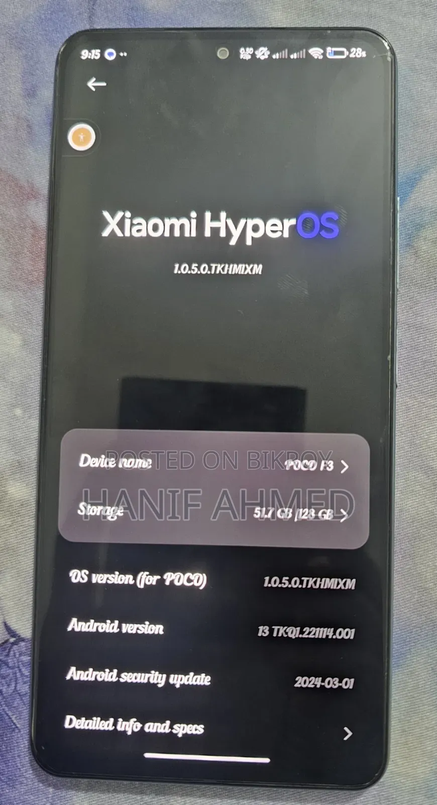Xiaomi Poco F3 128 GB Blue