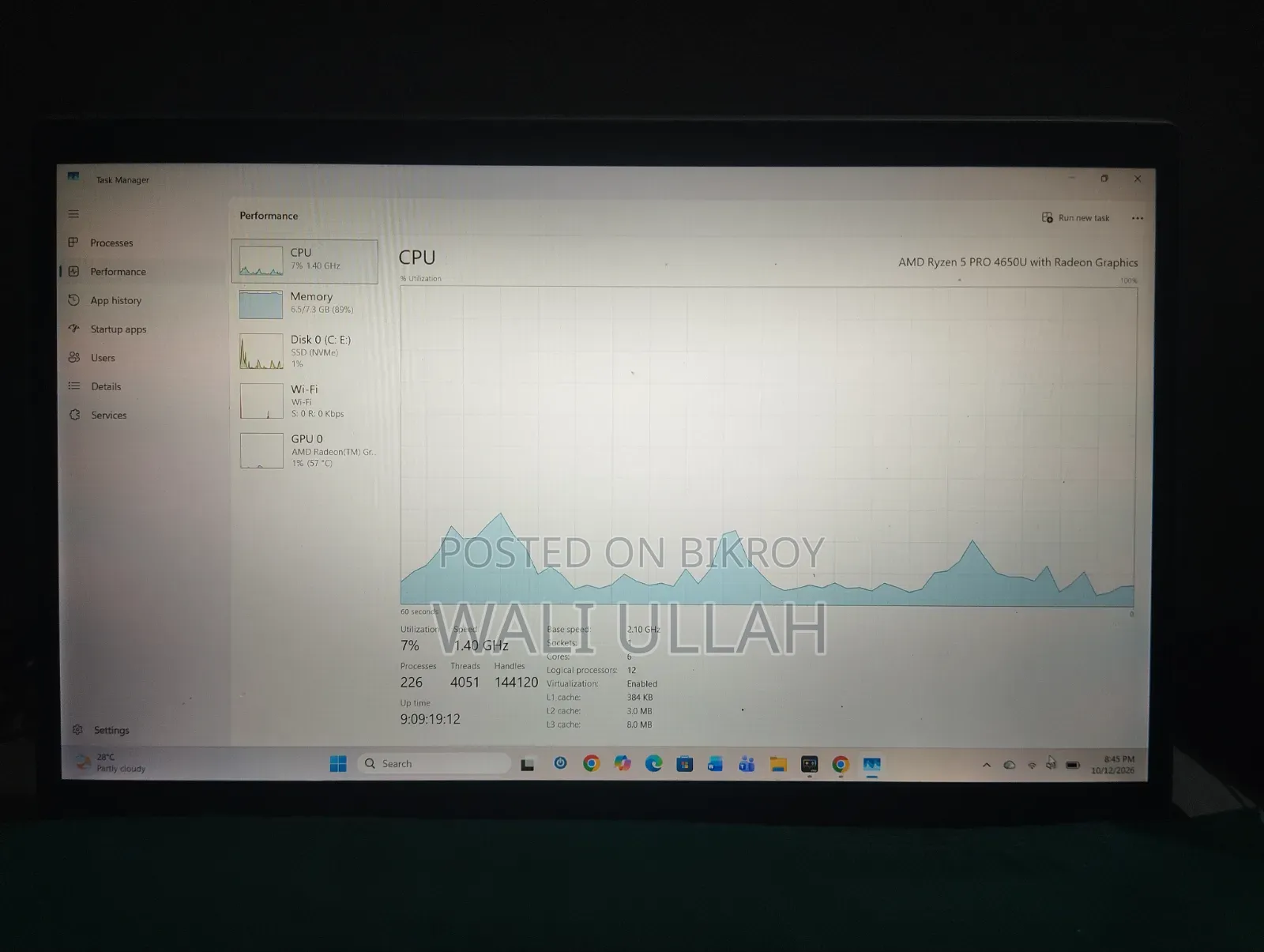 Laptop HP EliteBook 835 G7 8GB AMD Ryzen 5 SSD 256GB