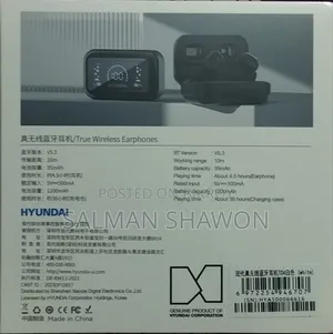 Hyundai HY-T04 Original Wireless Earbuds | Brand New, Box Unopened