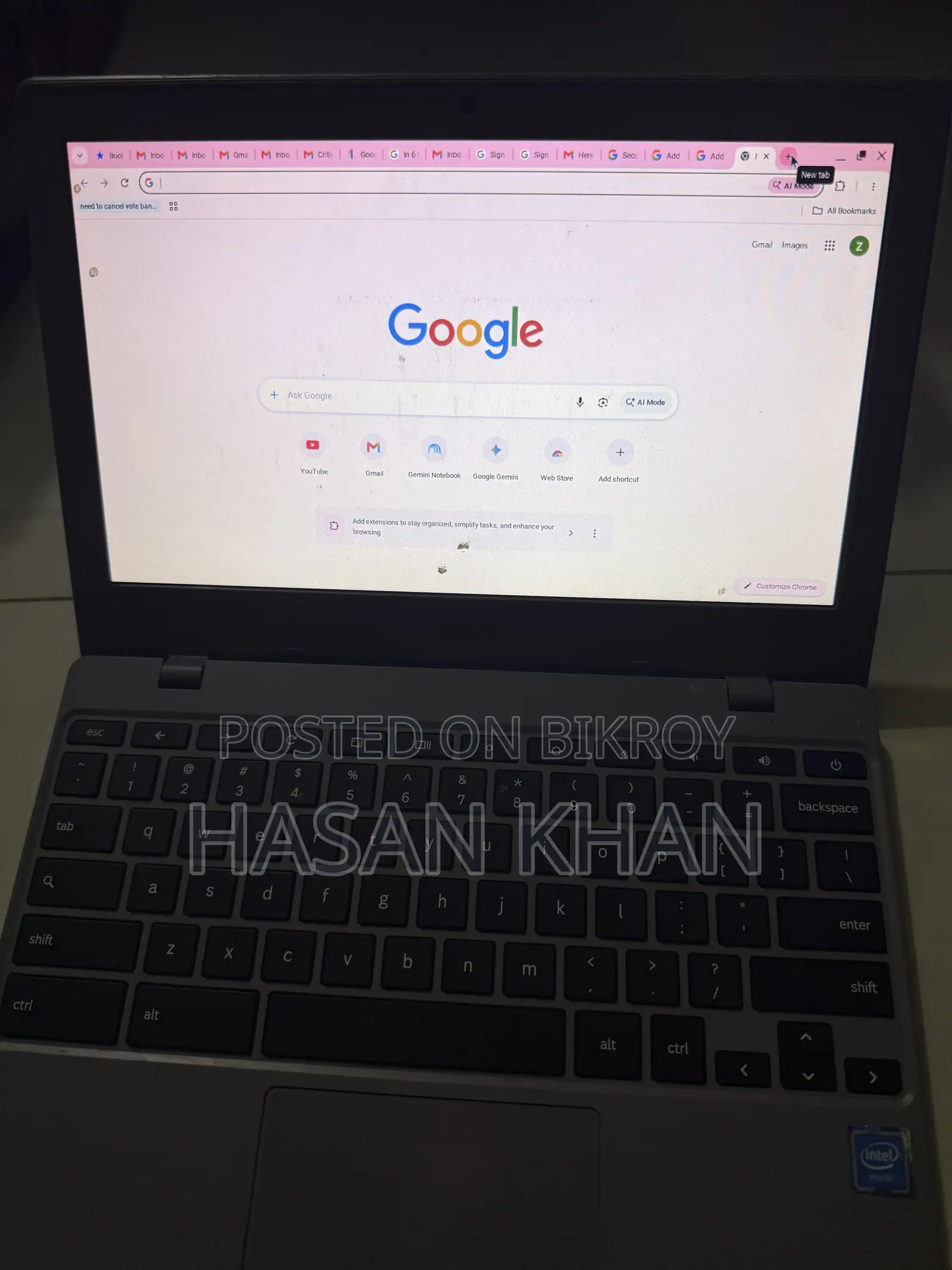 Laptop Samsung 4GB SSD 16 GB