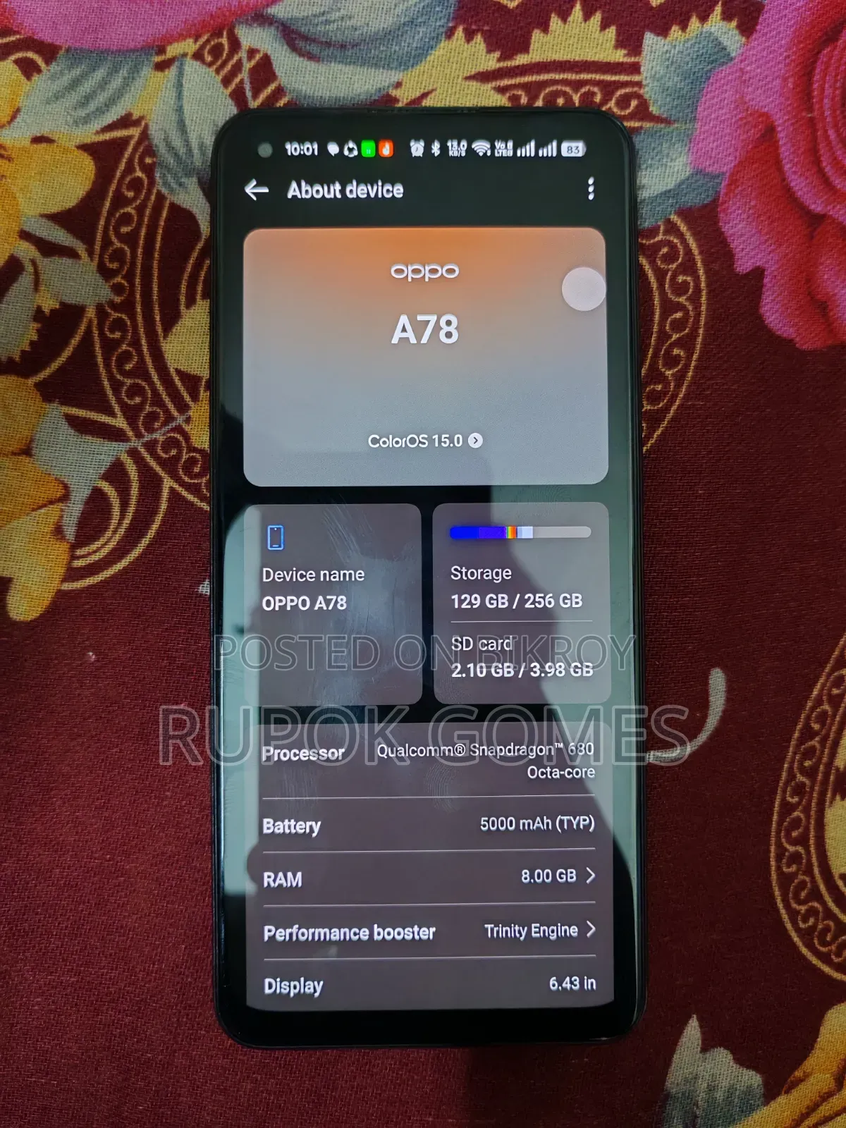 Oppo A78 4G 256 GB Black