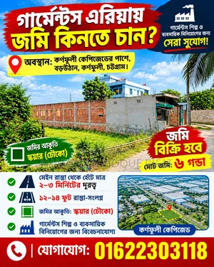 কর্ণফুলী বড়উঠান এলাকায় ৬ গন্ডা জায়গা বিক্রি করা স্কয়ার সাইজ জায়গা