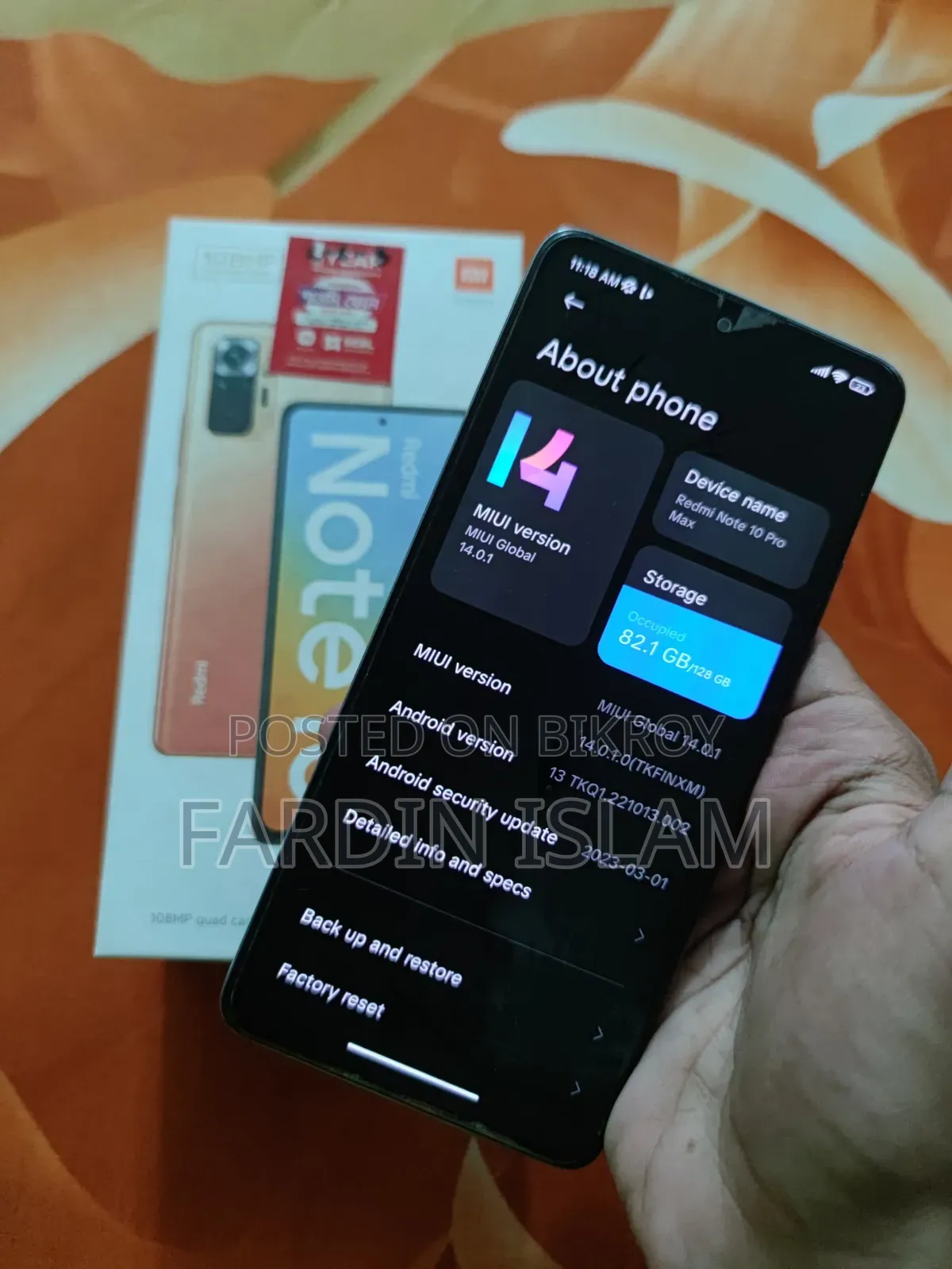 New Xiaomi Redmi Note 10 Pro Max 128 GB Blue
