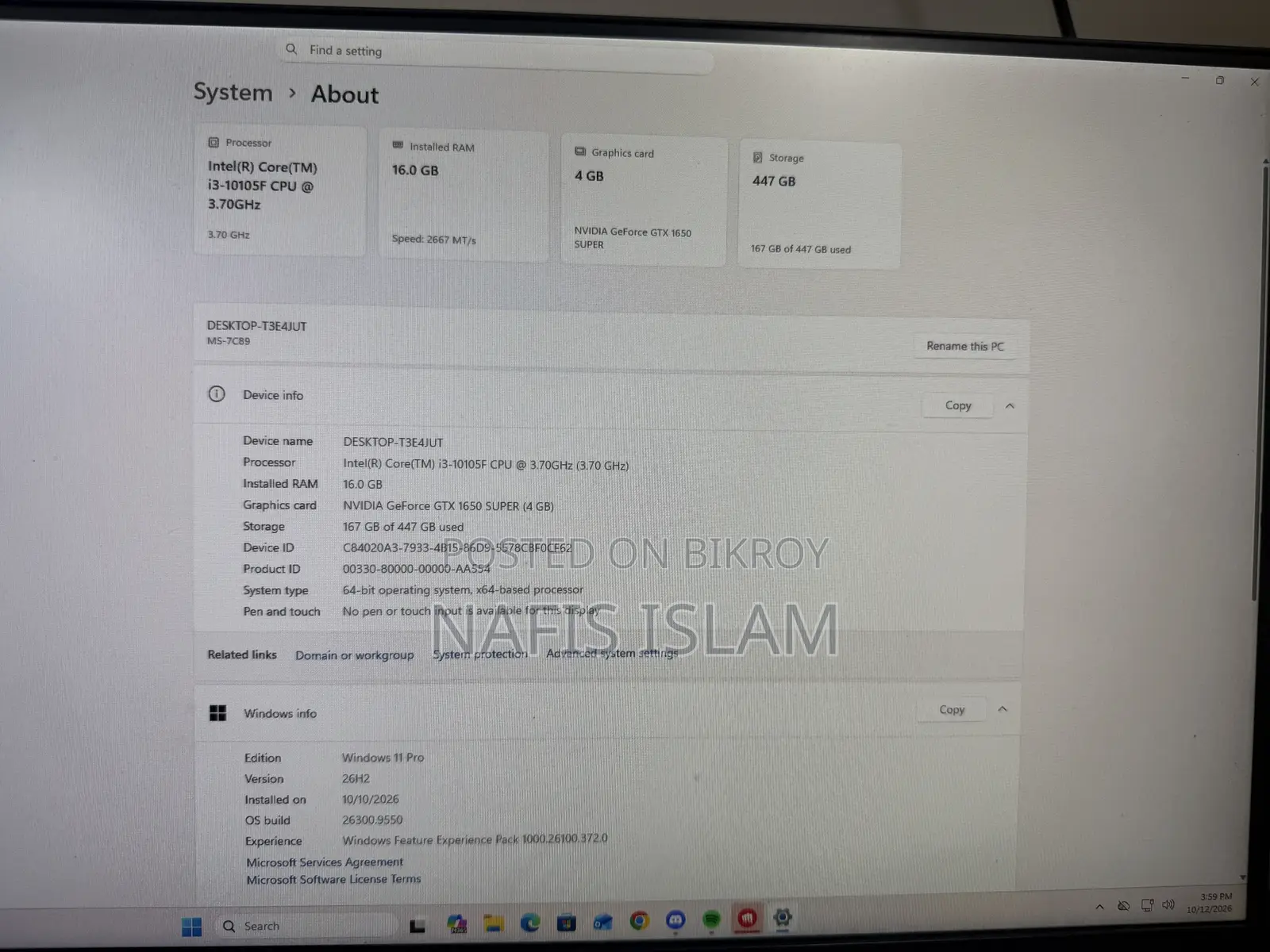 Desktop Computer 16GB Intel SSD 500GB