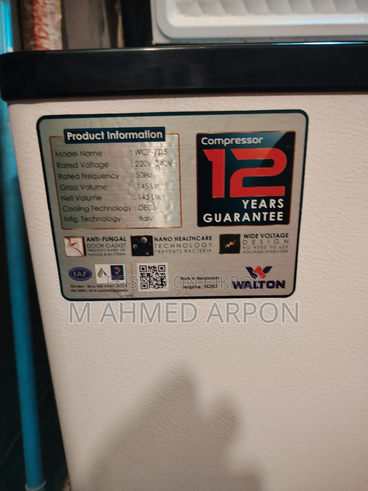 Walton Deep Fridge 150 LTR